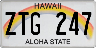HI license plate ZTG247