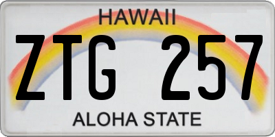 HI license plate ZTG257