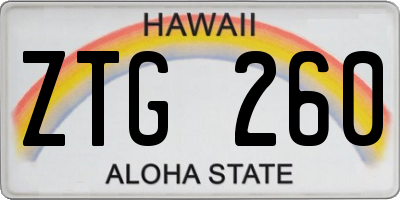 HI license plate ZTG260