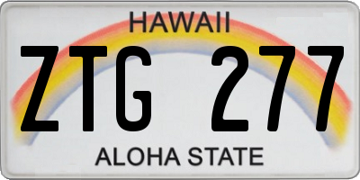 HI license plate ZTG277
