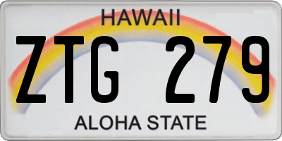 HI license plate ZTG279