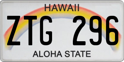 HI license plate ZTG296