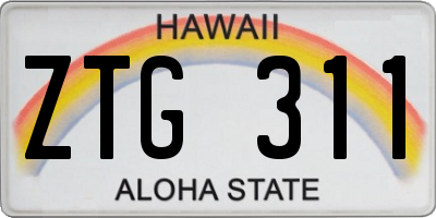 HI license plate ZTG311
