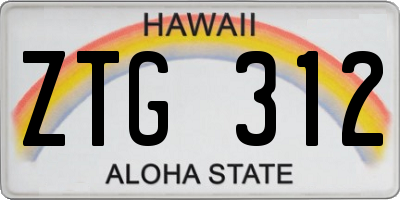 HI license plate ZTG312