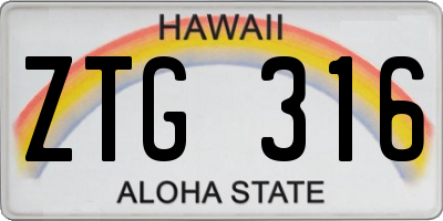 HI license plate ZTG316