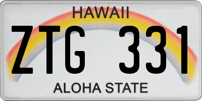 HI license plate ZTG331
