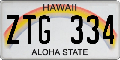 HI license plate ZTG334