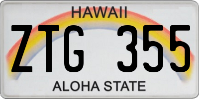 HI license plate ZTG355