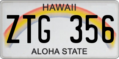HI license plate ZTG356