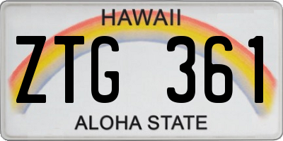 HI license plate ZTG361