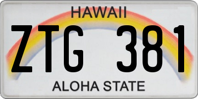 HI license plate ZTG381