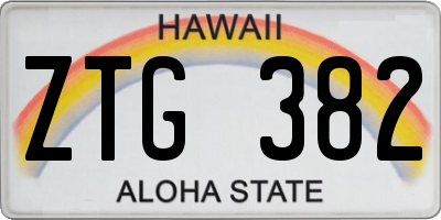 HI license plate ZTG382