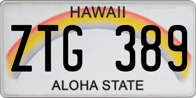 HI license plate ZTG389