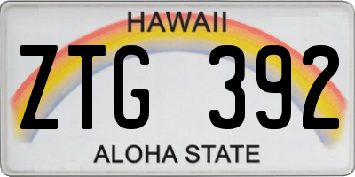 HI license plate ZTG392