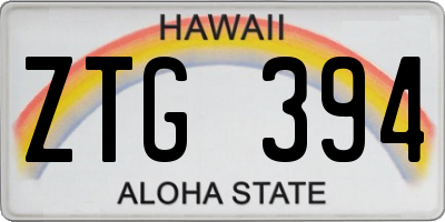 HI license plate ZTG394