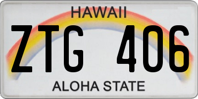 HI license plate ZTG406