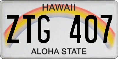 HI license plate ZTG407