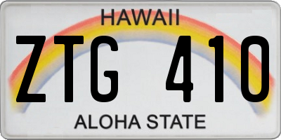 HI license plate ZTG410