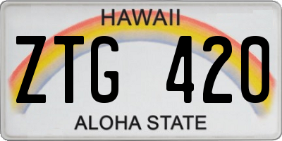 HI license plate ZTG420