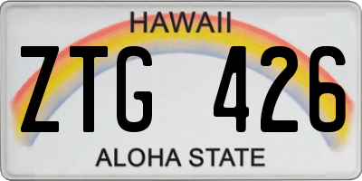 HI license plate ZTG426