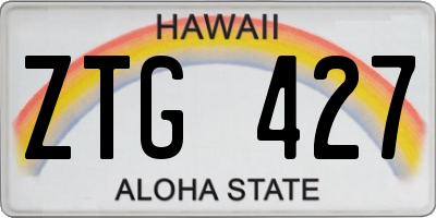 HI license plate ZTG427
