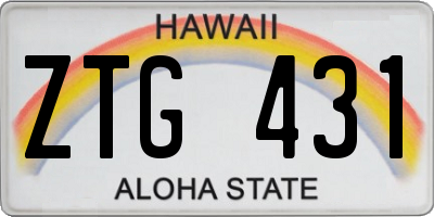 HI license plate ZTG431