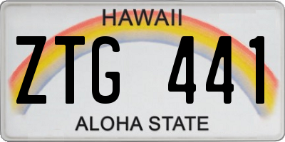 HI license plate ZTG441