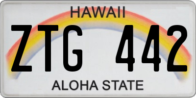 HI license plate ZTG442