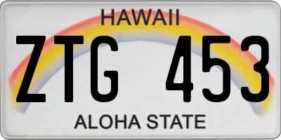 HI license plate ZTG453