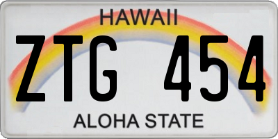 HI license plate ZTG454