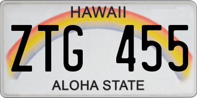 HI license plate ZTG455