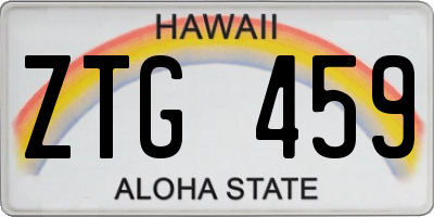 HI license plate ZTG459