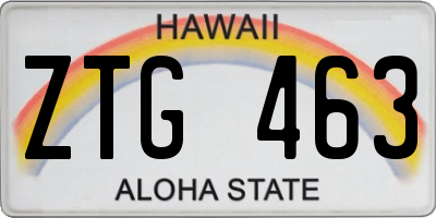 HI license plate ZTG463