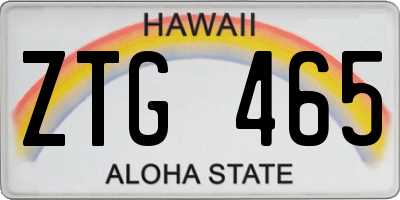 HI license plate ZTG465