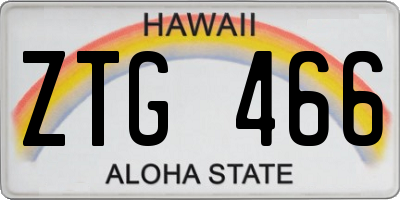 HI license plate ZTG466