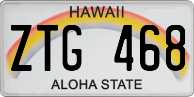 HI license plate ZTG468
