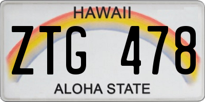 HI license plate ZTG478