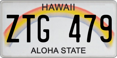 HI license plate ZTG479