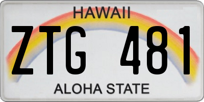 HI license plate ZTG481