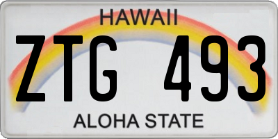 HI license plate ZTG493