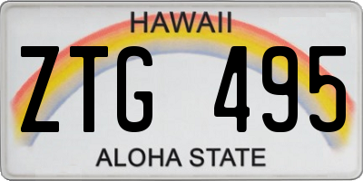 HI license plate ZTG495