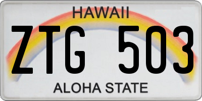 HI license plate ZTG503