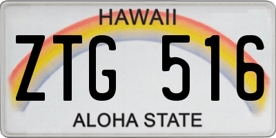 HI license plate ZTG516