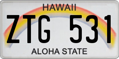 HI license plate ZTG531