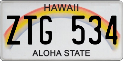 HI license plate ZTG534