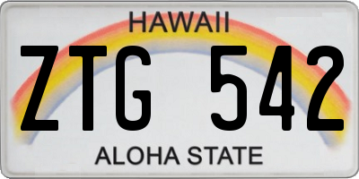 HI license plate ZTG542