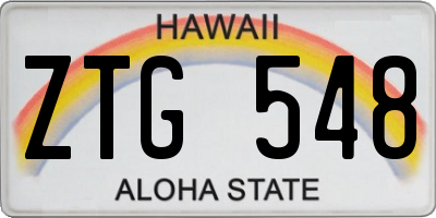 HI license plate ZTG548