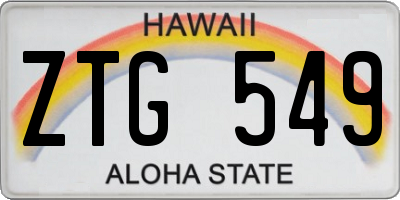 HI license plate ZTG549