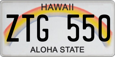 HI license plate ZTG550