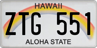 HI license plate ZTG551
